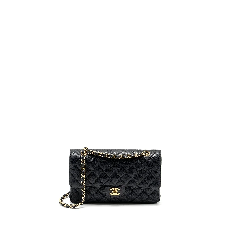 CHANEL bags with detachable pouches -Chanel Medium Classic Double Flap Bag Caviar Black GHW