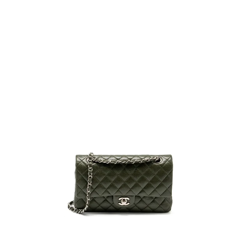 CHANEL bags for every season -Chanel Medium Classic Double Flap Bag Caviar Olive Green SHW