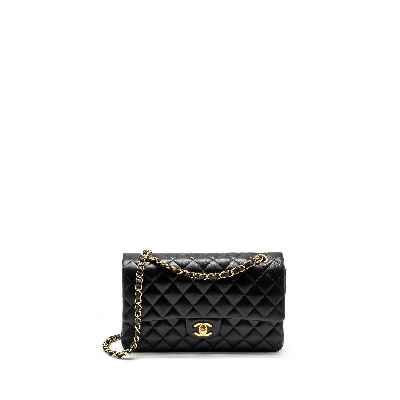 Stylish CHANEL bags for luxury lovers -Chanel Medium Classic Double Flap Bag Lambskin Black GHW (microchip)