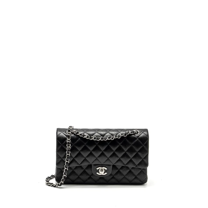 Popular CHANEL bag collections -Chanel Medium Classic Double Flap Bag Lambskin Black SHW (microchip)