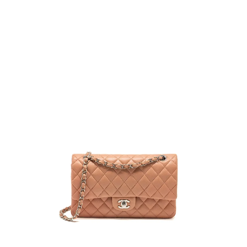 Popular CHANEL bags in different styles -Chanel Medium Classic Double Flap Bag Lambskin Pink SHW (Microchip)