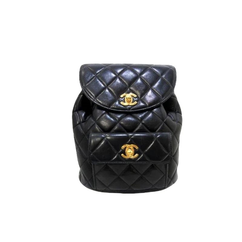 Luxury CHANEL bags for women -Vintage Lambskin Backpack Black GHW