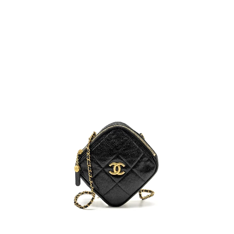 CHANEL bags with leather lining -Chanel Quilted shape chain bag caviar black GHW