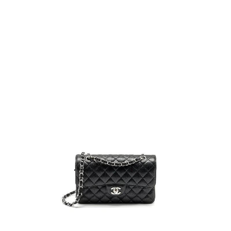 Large CHANEL bags for everyday use -Chanel Small Classic Double Flap Bag Caviar Black SHW (Microchip)