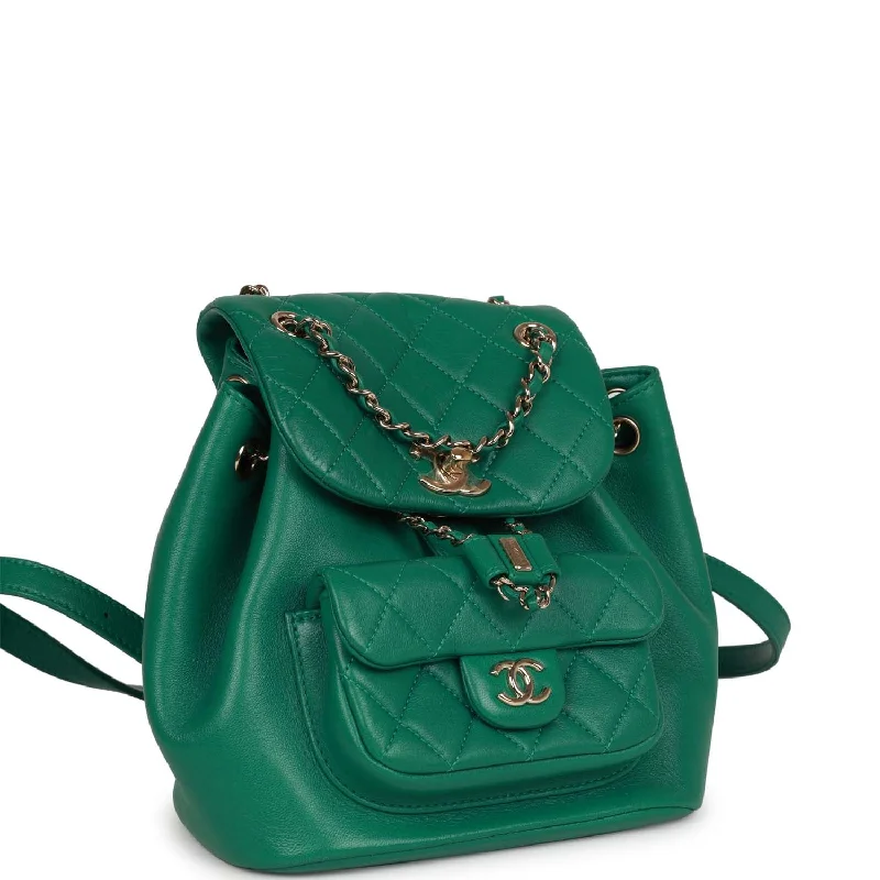 CHANEL large flap bag -Chanel Small Duma Backpack Green Lambskin Light Gold Hardware