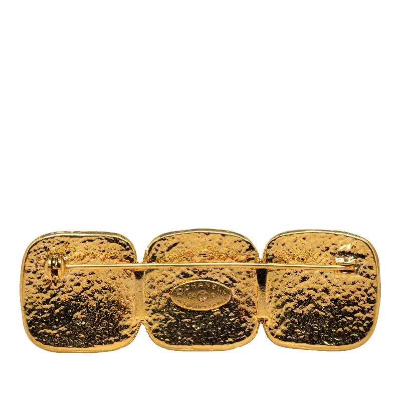 CHANEL bracelets with premium finishes -CHANEL Triple CC Brooch Costume Brooch