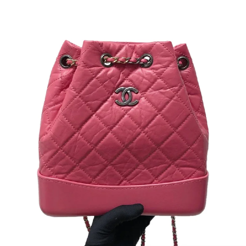 Buy new CHANEL bags 2025 -Gabrielle Backpack in Pink Quilted Calfskin Leather Small